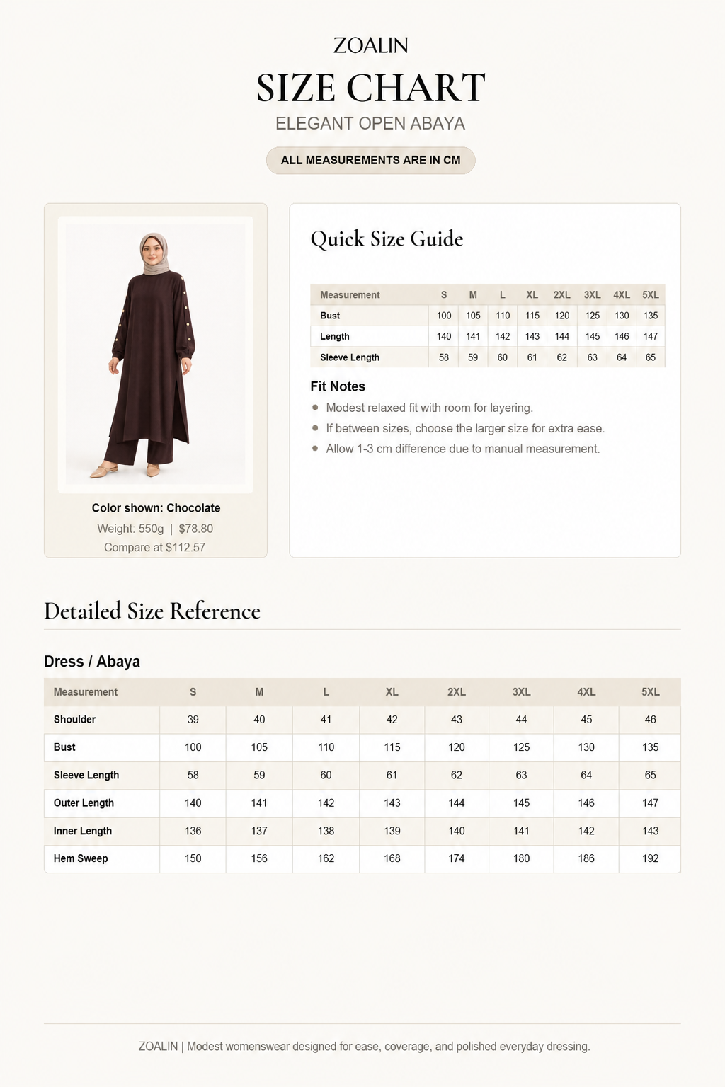ZOALIN-PRODUCT8-IMAGE-REFRESH-20260713-09 | Elegant Button-Sleeve Tunic & Pants Set | Size chart