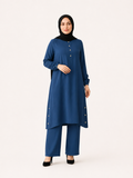 ZOALIN-SKU-COLOR-AUDIT-20260711-P10-03 | Everyday Button-Detail Tunic & Pants Set | Blue front view