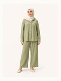 ZOALIN-SKU-COLOR-AUDIT-20260711-P07-02 | Relaxed Button Shirt & Wide-Leg Pants Set | Sage front view