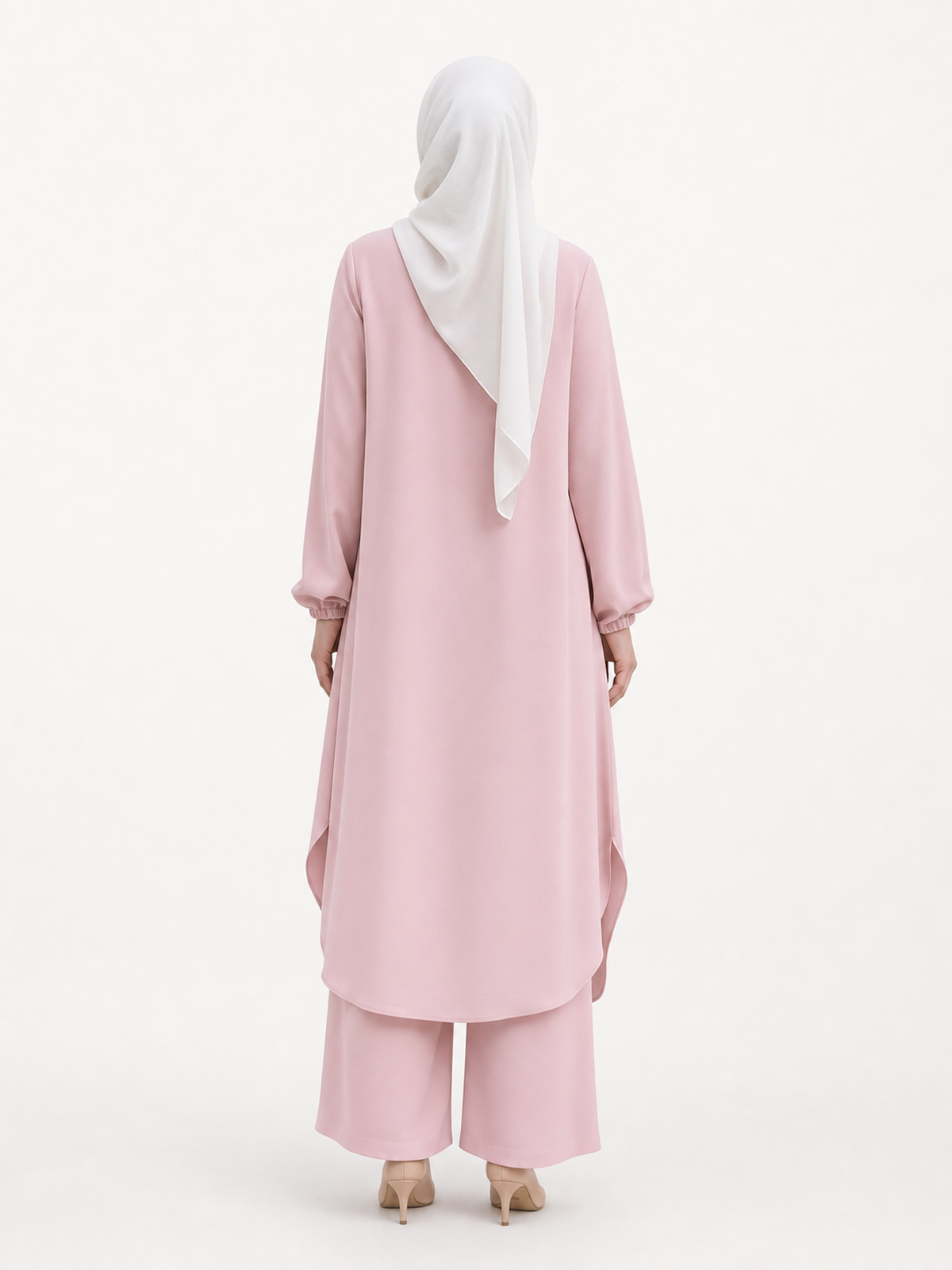 ZOALIN-GALLERY-UNIFIED-1200X1600-20260711-P02-06 | Soft Layered Button Tunic & Pants Set | Blush Pink back view